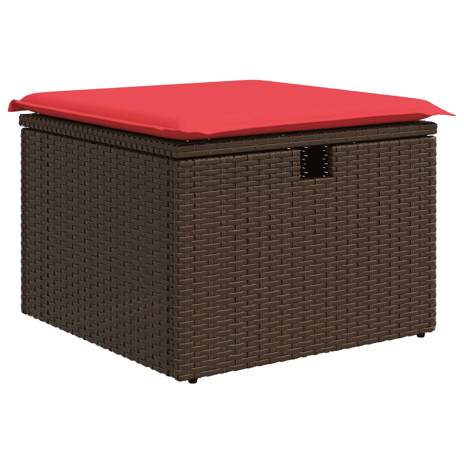 vidaXL Banco de jardim com almofada marrom 55x55x37 cm vime sintético