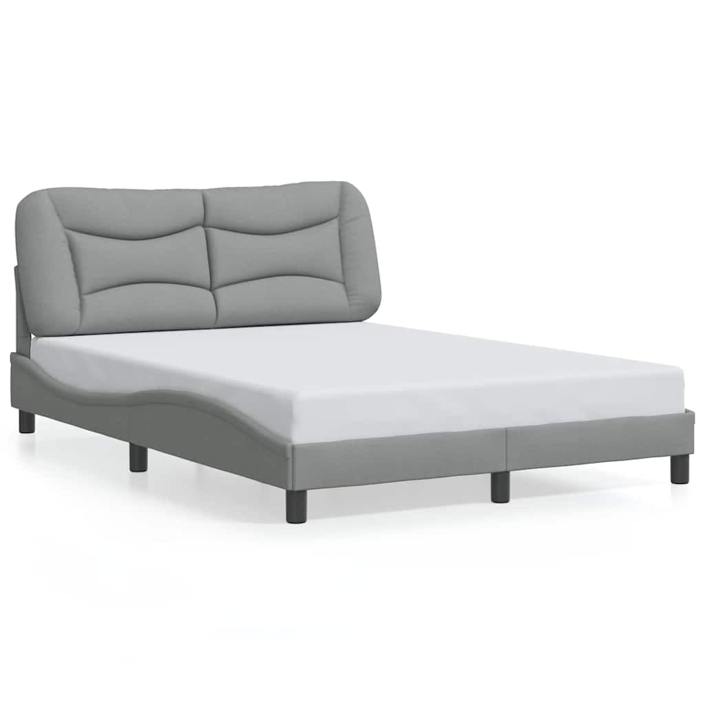 vidaXL Estrutura de Cama com Cabeceira 120x200 cm Tecido Cinza-claro - 4120602074