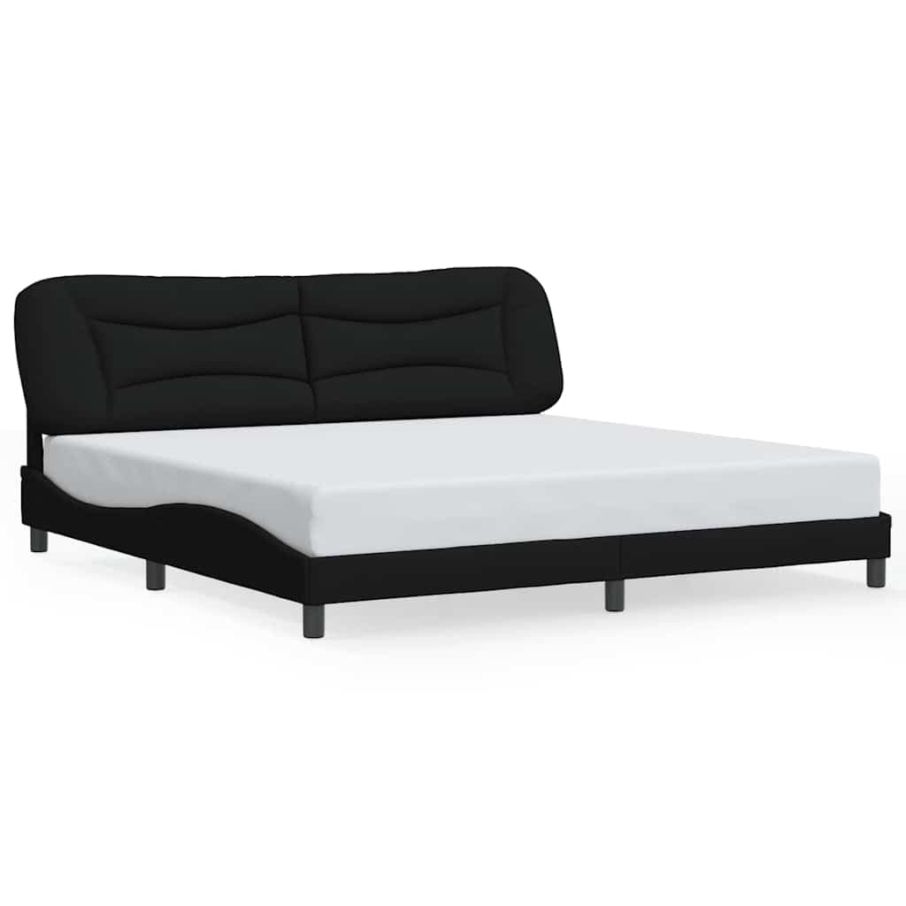 vidaXL Estrutura de cama sem colchão Hvar 200x200 cm tecido preto