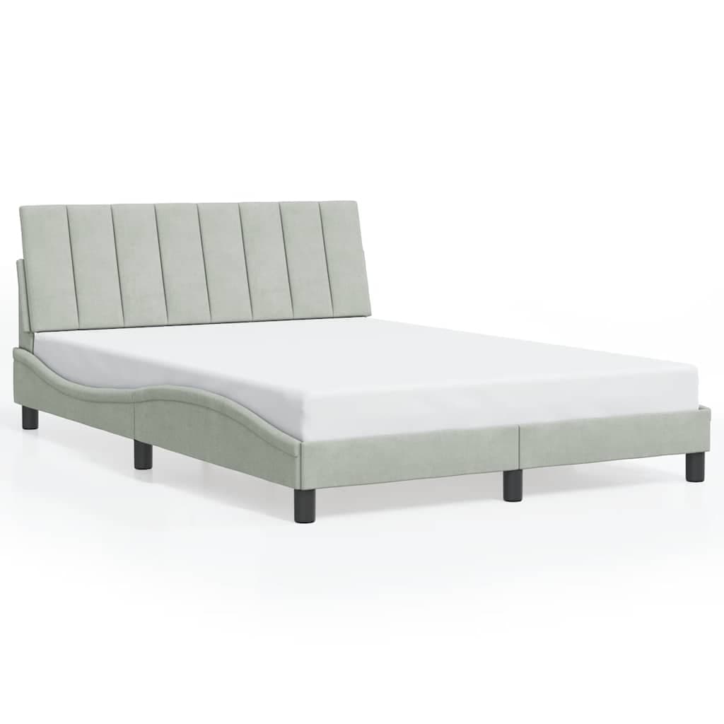 vidaXL Estrutura de cama sem colchão Hanko 140x190 cm veludo cinzento-claro