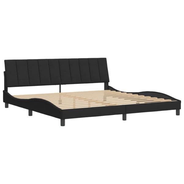 vidaXL Estrutura de Cama com Cabeceira 200x200 cm Veludo Preto - 2733457842