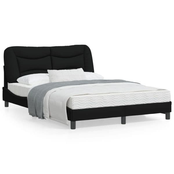 vidaXL Estrutura de Cama com Luzes led 140x200 cm Tecido Preto - 3713401471