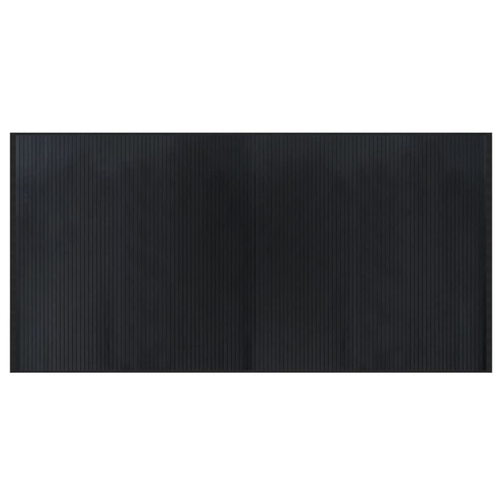 Tapete vidaXL Retangular 100x200 cm Bambu Preto - 3382167183