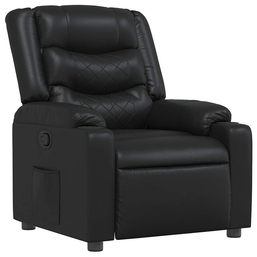 vidaXL Poltrona reclinável couro artificial preto