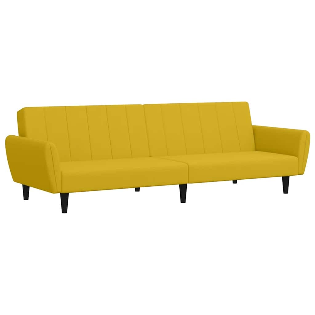 vidaXL Sofá-cama de 2 lugares veludo amarelo
