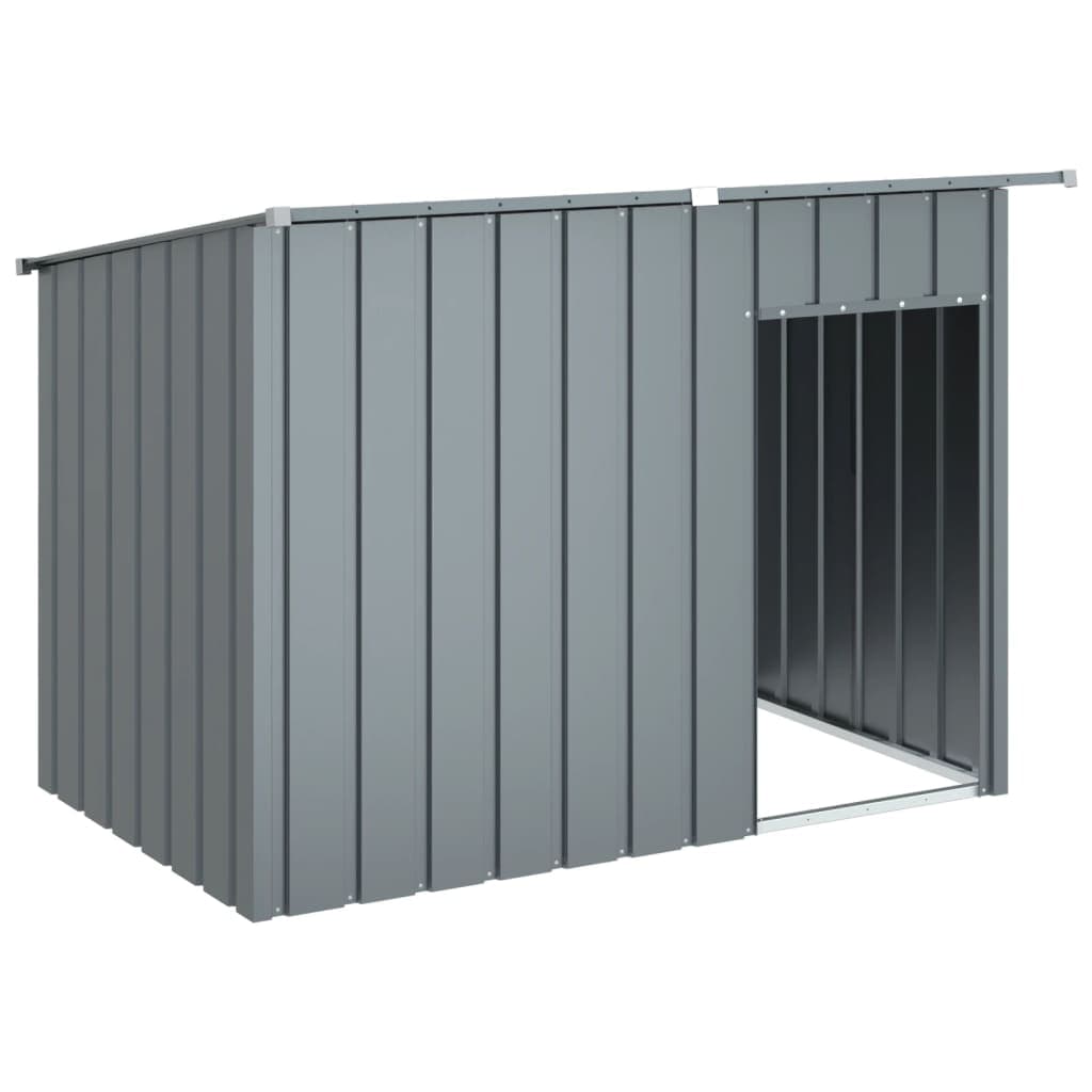 vidaXL Casota para cães com telhado aço galvanizado antracite
