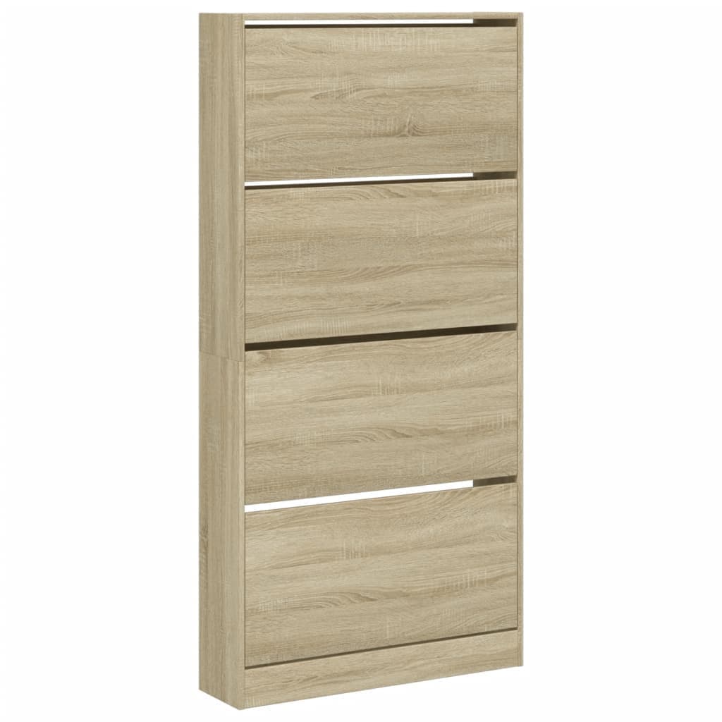 vidaXL Sapateira 4 gavetas articuladas 80x21x163,5 cm carvalho sonoma