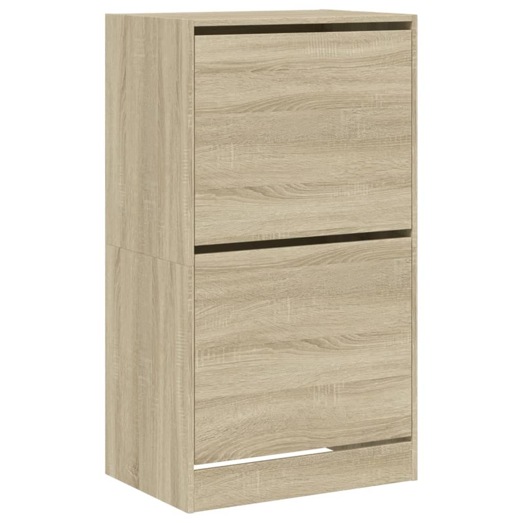 vidaXL Sapateira c/ 2 gavetas articuladas 60x42x108 cm carvalho sonoma