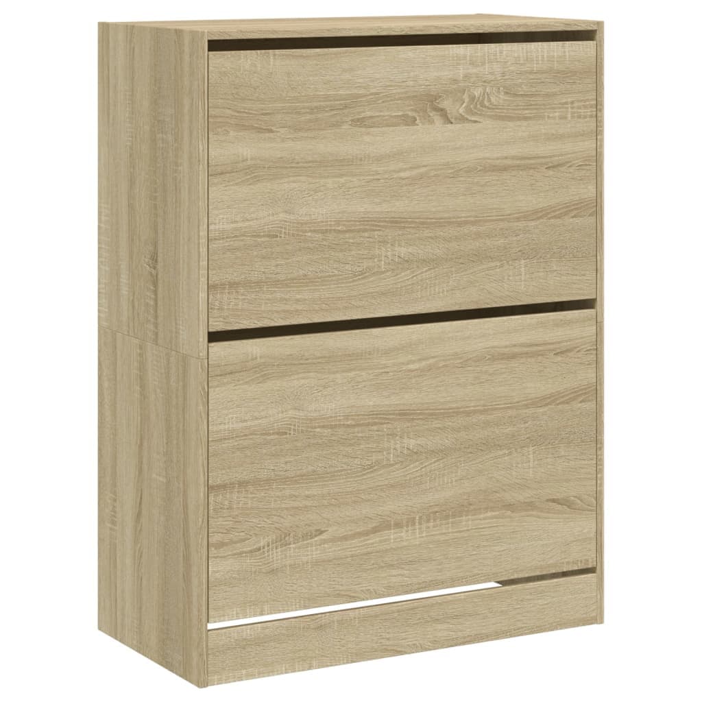vidaXL Sapateira c/ 2 gavetas articuladas 80x42x108 cm carvalho sonoma