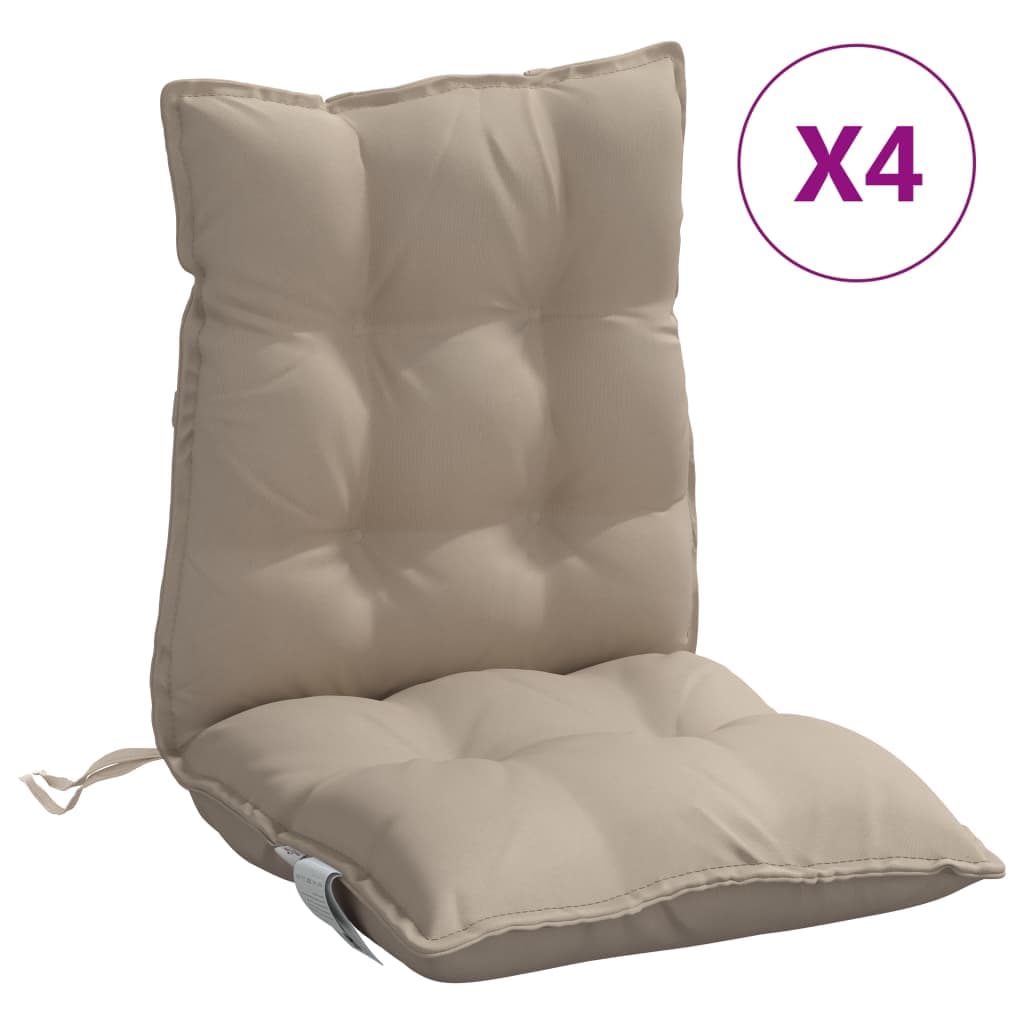 vidaXL Almofadões cadeira encosto baixo 4 pcs oxford cinza-acastanhado