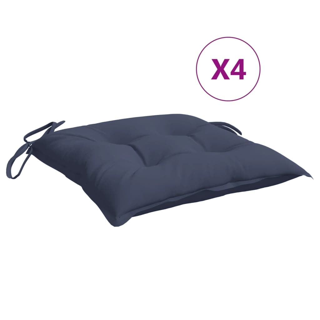 vidaXL Almofadões cadeira 4 pcs 50x50x7 cm tecido oxford azul-marinho