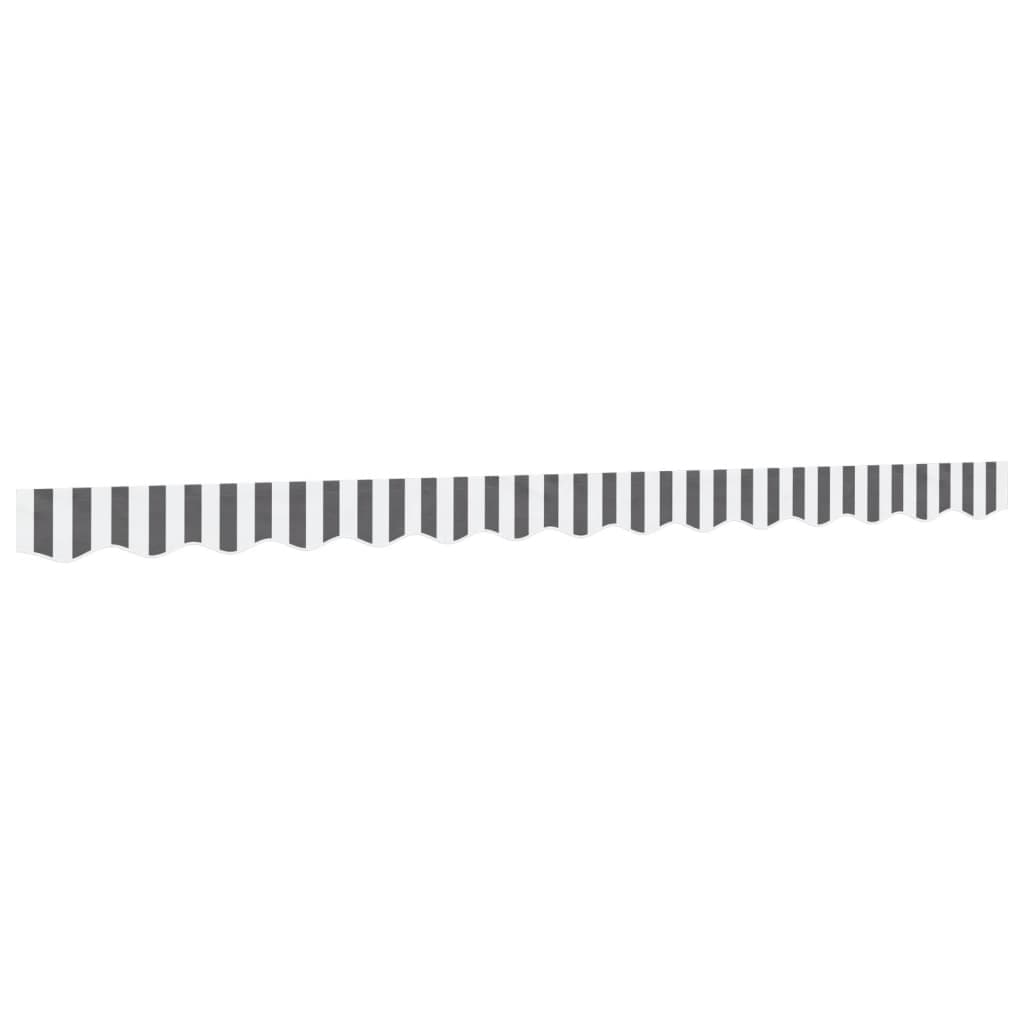 vidaXL Tecido Substituição Sanefa Toldo 3,5 M Riscas Antracite/branco - 2584354515