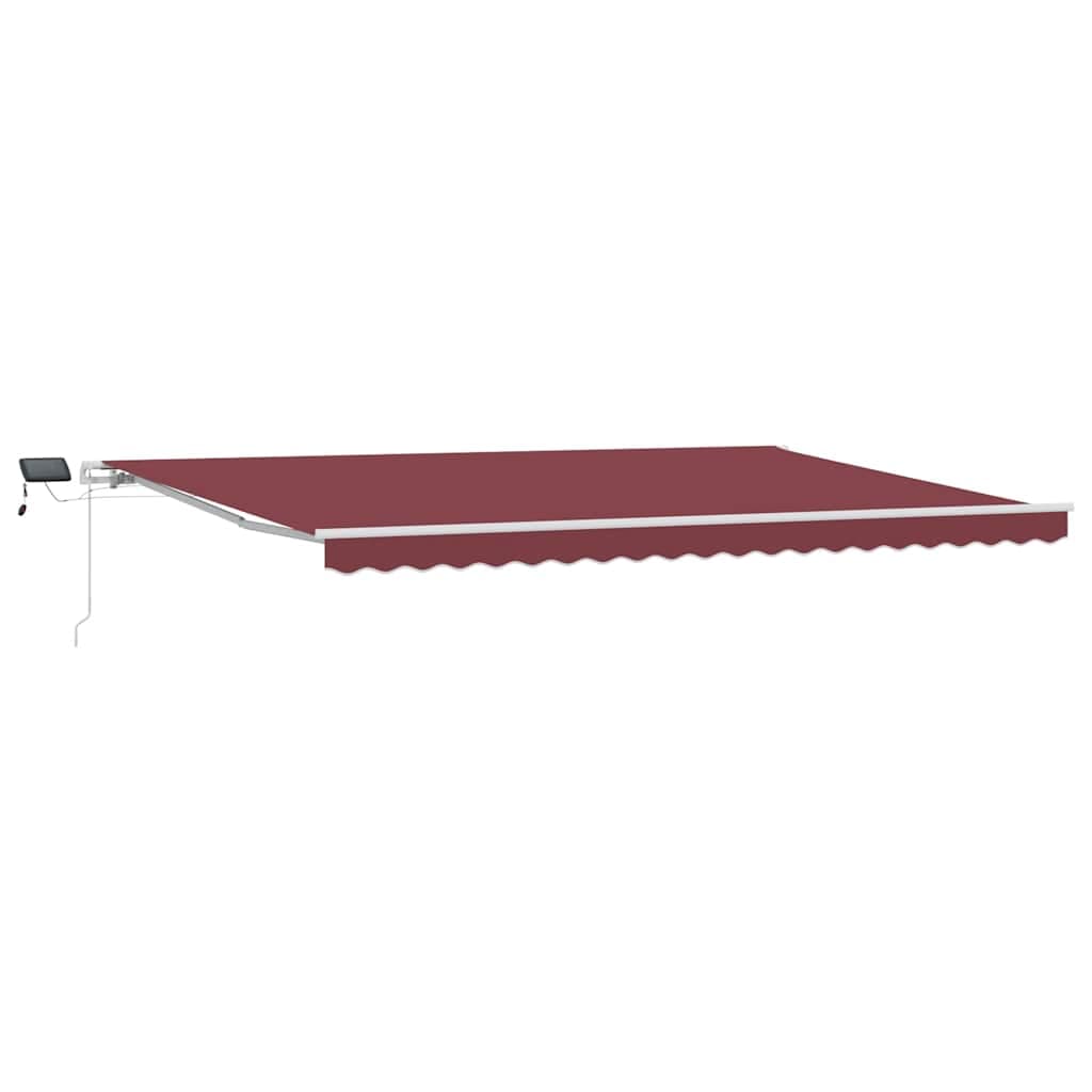 vidaXL Toldo Retrátil Manual com Luz led 500x300 cm Bordô - 3806768140