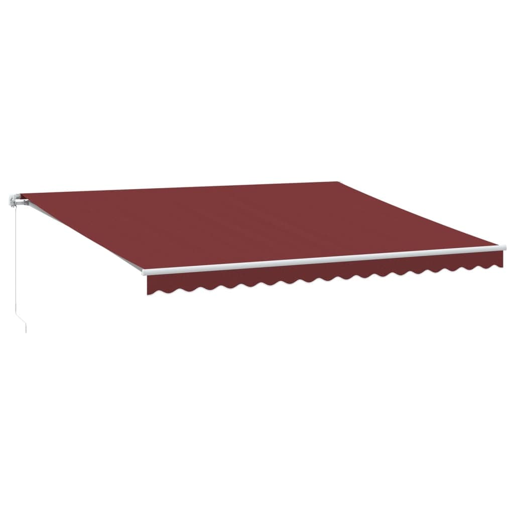 vidaXL Toldo Retrátil Manual com Luz led 450x350 cm Bordô - 4123110738