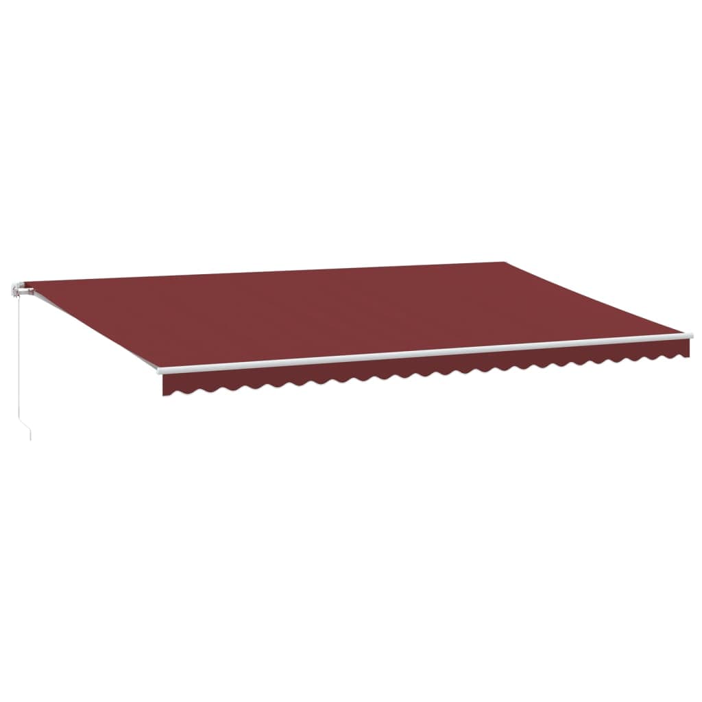 vidaXL Toldo Retrátil Manual com Luz led 600x350 cm Bordô - 47512895