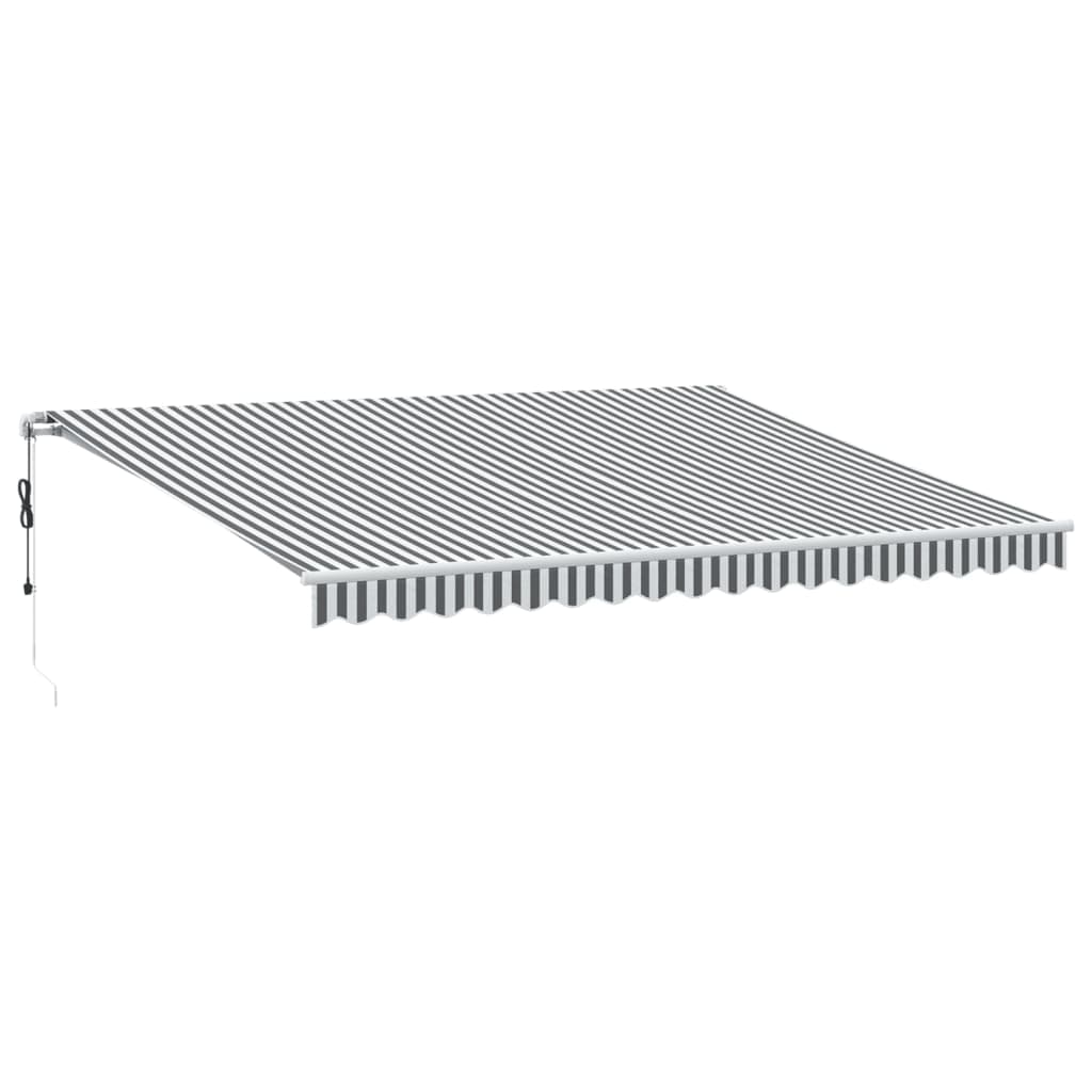 vidaXL Toldo Retrátil Automático com led 450x350 cm Antracite/branco - 3108043643