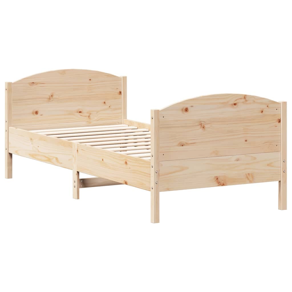 vidaXL Cama sem colchão 75x190 cm madeira de pinho maciça