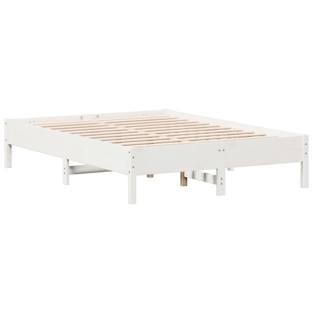 vidaXL Cama sem colchão 140x190 cm madeira de pinho maciça branco