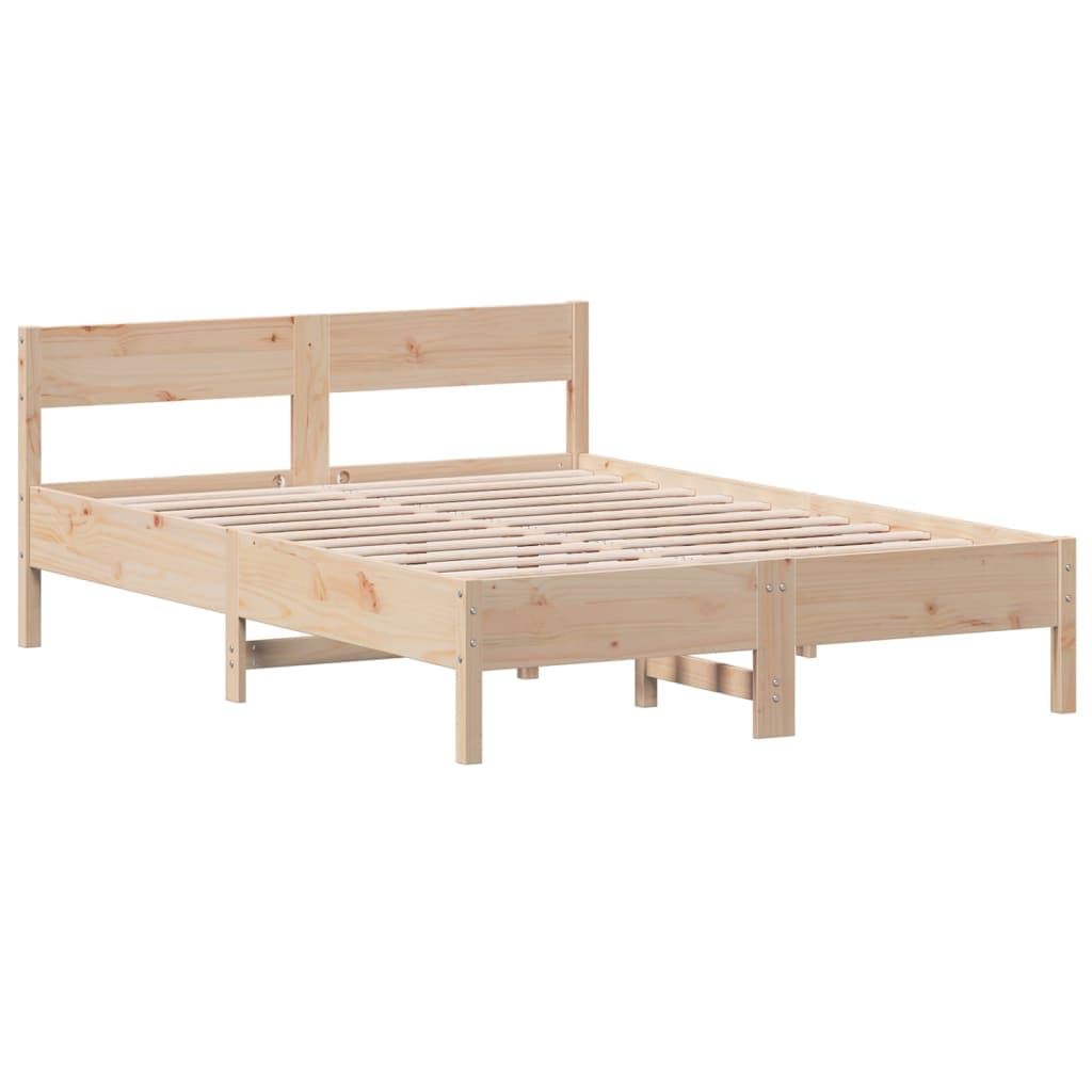 vidaXL Cama sem colchão 160x200 cm madeira de pinho maciça