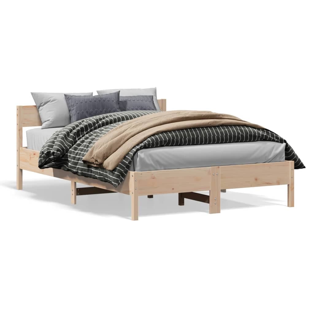 vidaXL Cama sem colchão 120x200 cm madeira de pinho maciça
