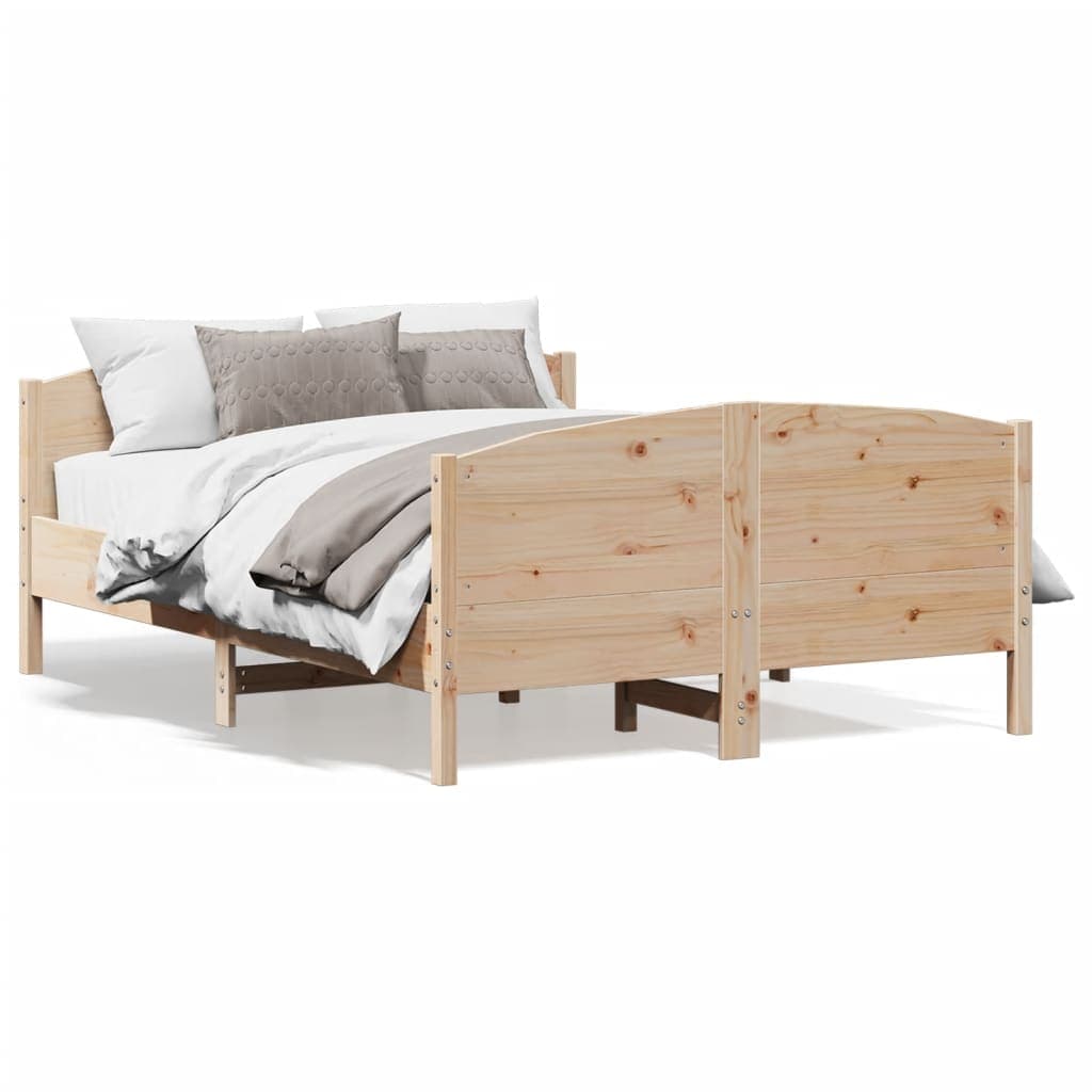 vidaXL Cama sem Colchão 120x200 cm Madeira de Pinho Maciça - 2705594424