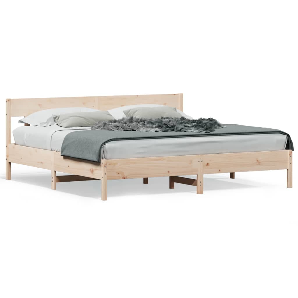 vidaXL Cama sem Colchão 180x200 cm Madeira de Pinho Maciça - 8721012430464