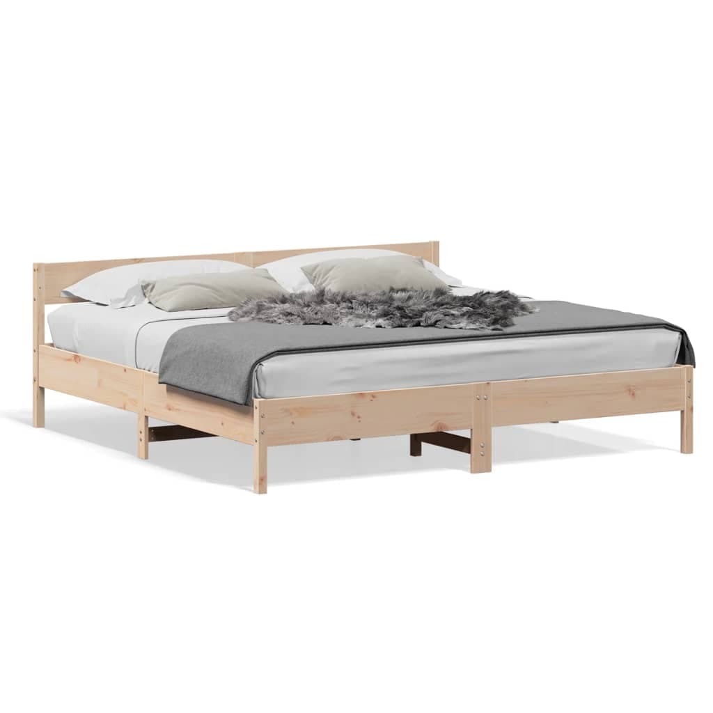 vidaXL Cama sem colchão 180x200 cm madeira de pinho maciça