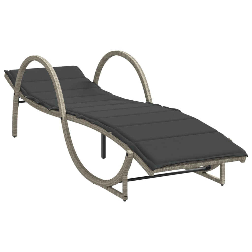 vidaXL Espreguiçadeira com almofadão 60x199x42 cm vime PE
