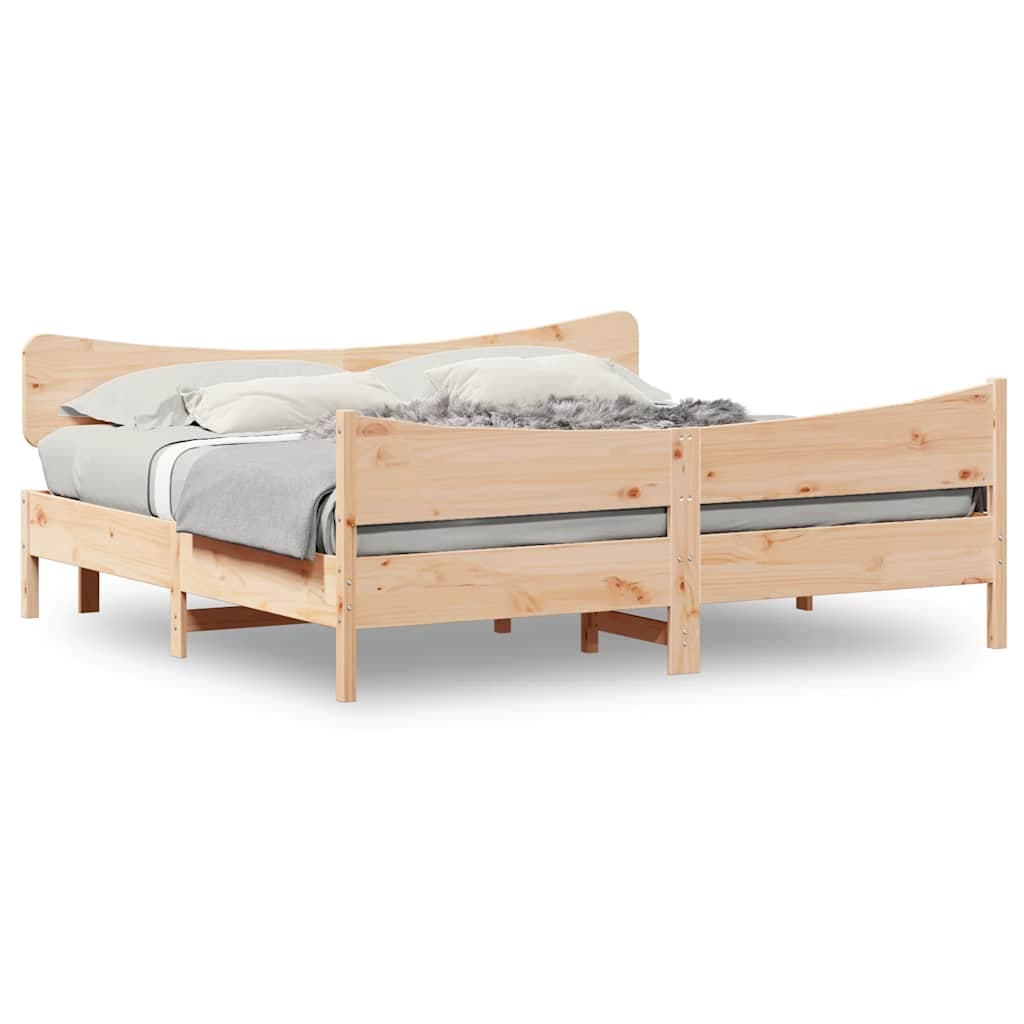 vidaXL Cama sem colchão 200x200 cm madeira de pinho maciça