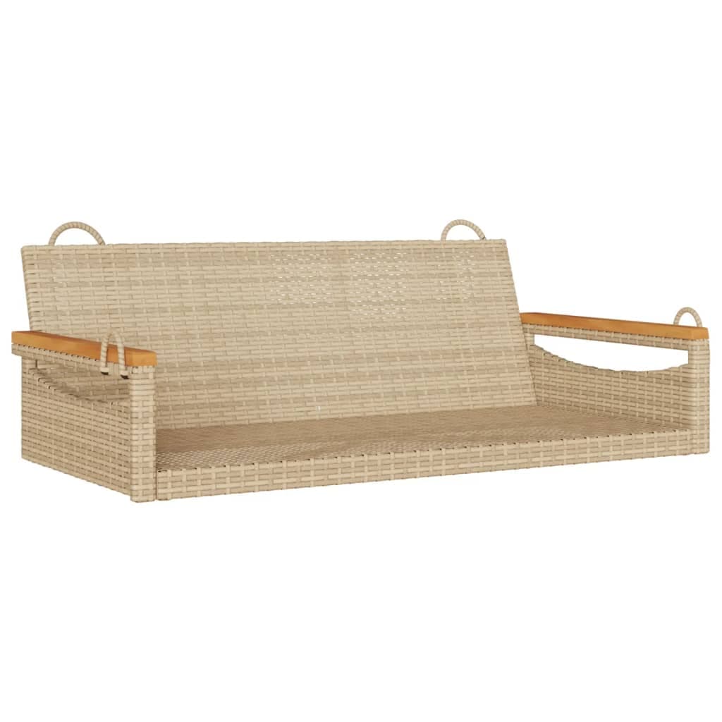 vidaXL Banco baloiço 109x62x40 cm vime PE bege