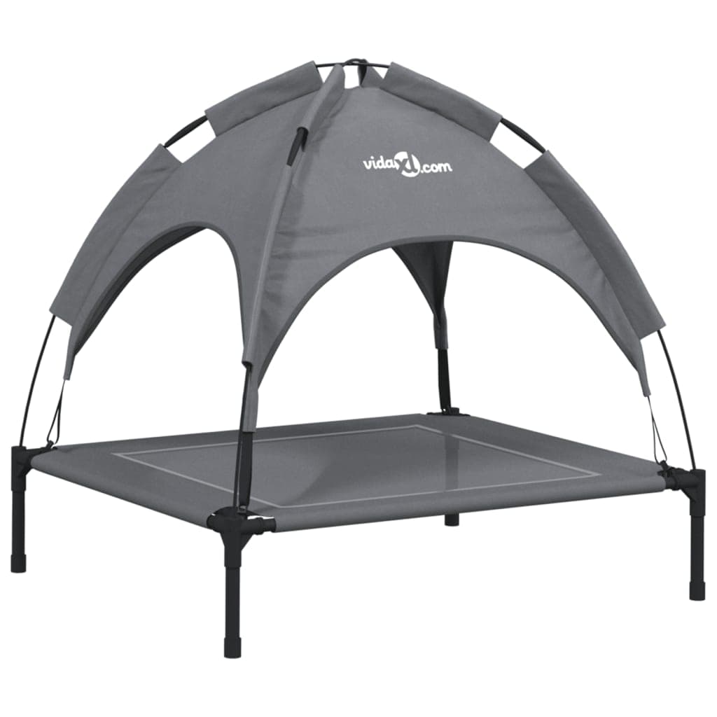 vidaXL Cama para cães com toldo tecido oxford e aço antracite