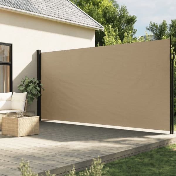 vidaXL Toldo Lateral Retrátil 200x600 cm Bege - 309656930