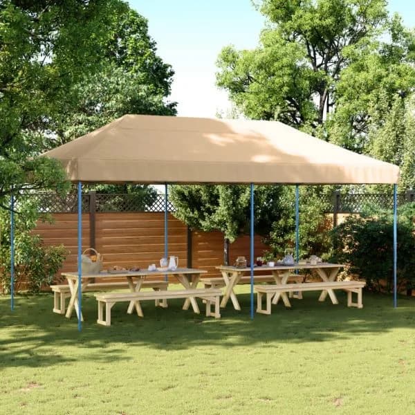 vidaXL Tenda para Festas Pop-up Dobrável 580x292x315 cm Bege - 1295295360