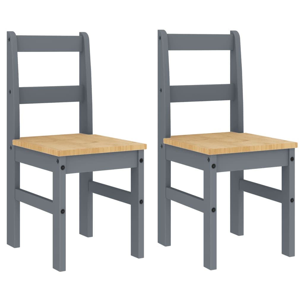 vidaXL Cadeiras de jantar 2 pcs PANAMA 40x46x90 cm pinho maciço cinza