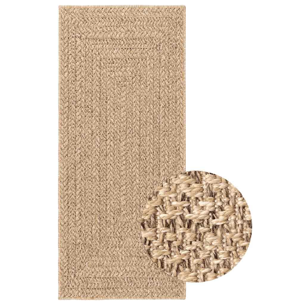 Tapete vidaXL Zizur 80x200 cm Aspeto de Juta Interior e Exterior - 3088668972
