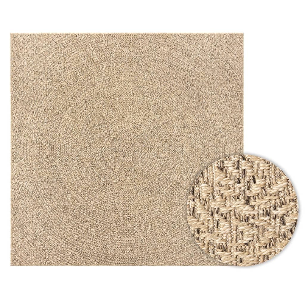 Tapete vidaXL Zizur 240x240 cm Aspeto de Juta Interior e Exterior - 3814653536