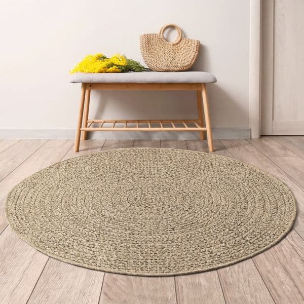 Tapete vidaXL Zizur Ø 200 cm Aspeto de Juta Interior e Exterior - 223387468
