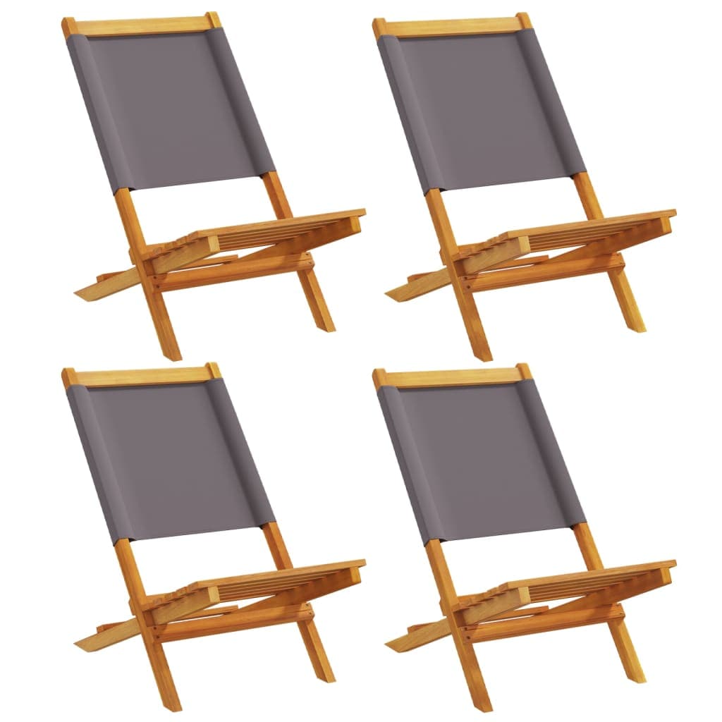 vidaXL Cadeiras jardim dobráveis 4 pcs tecido/madeira maciça antracite