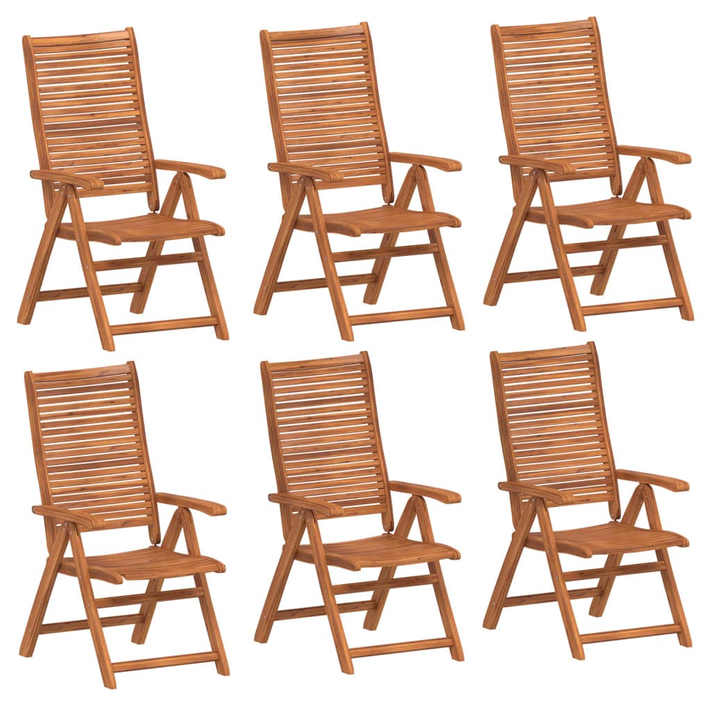 vidaXL Cadeiras de jardim reclináveis 6 pcs 56x72x107 cm acácia maciça