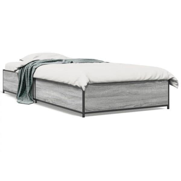 vidaXL Estrutura de Cama Derivados de Madeira e Metal Cinzento Sonoma - 1816323002