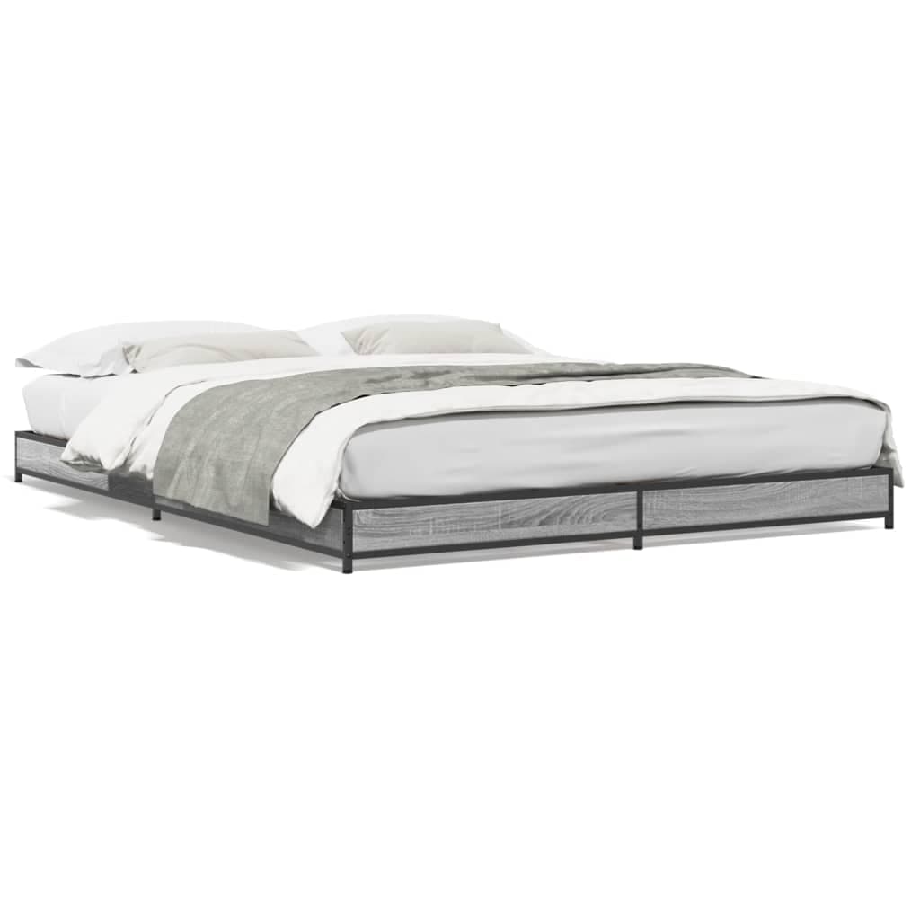 vidaXL Estrutura de cama 120x200 cm derivados madeira/metal