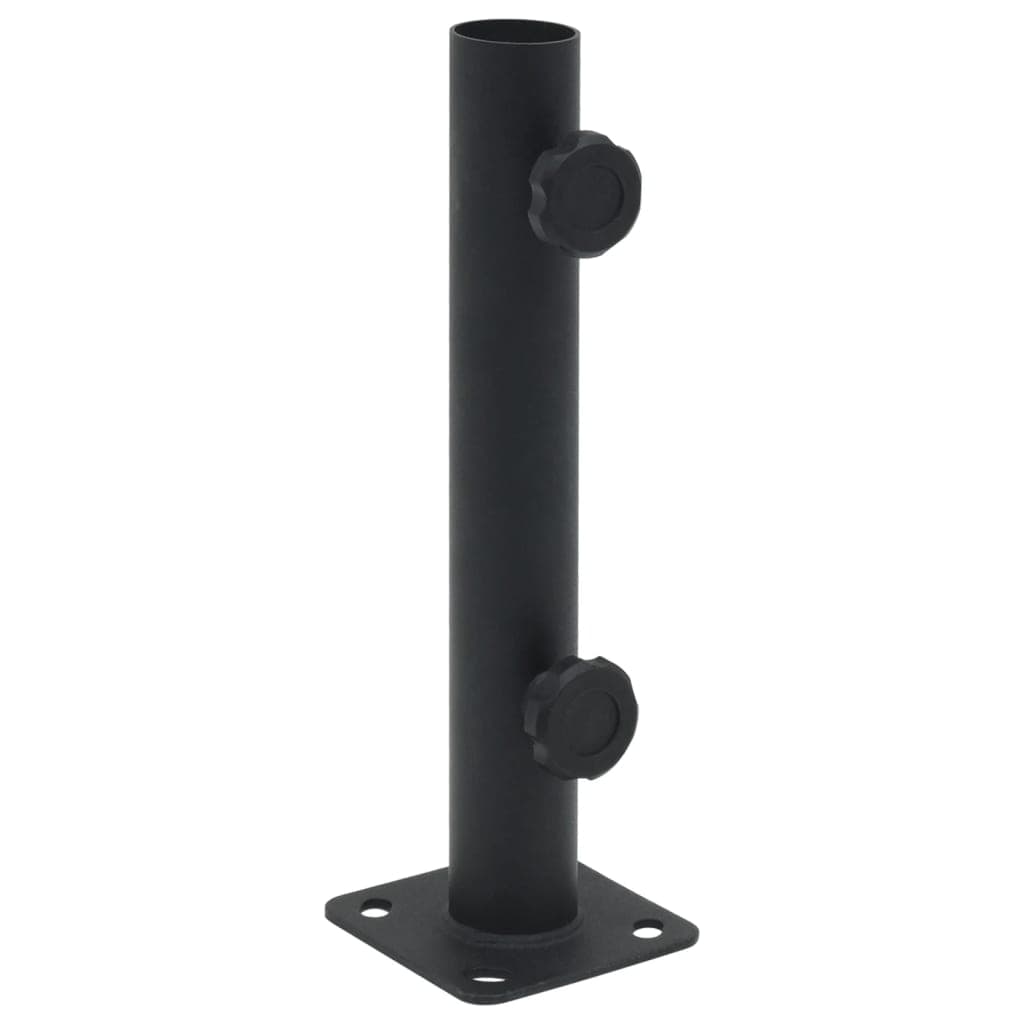 vidaXL Base de guarda-sol para poste de Ø32/34/38 mm aço preto fosco