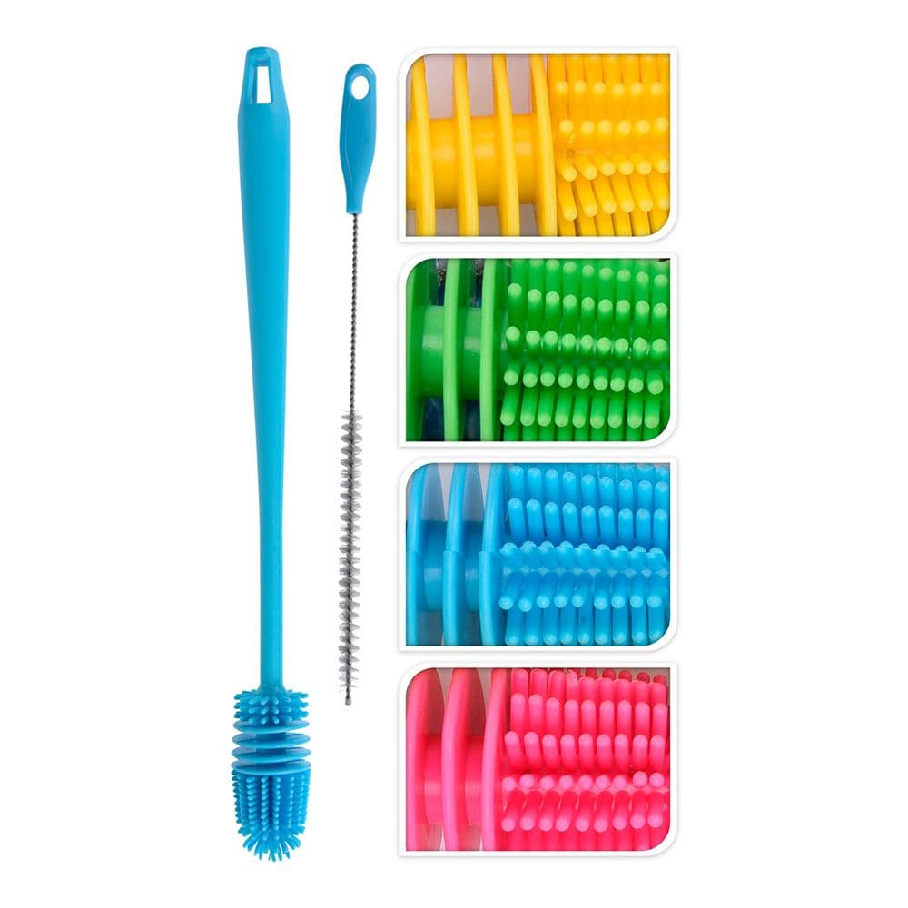 CONJUNTO DE 2 ESCOVINHAS LIMPA GARRAFAS CORES VARIADAS CORES / MO