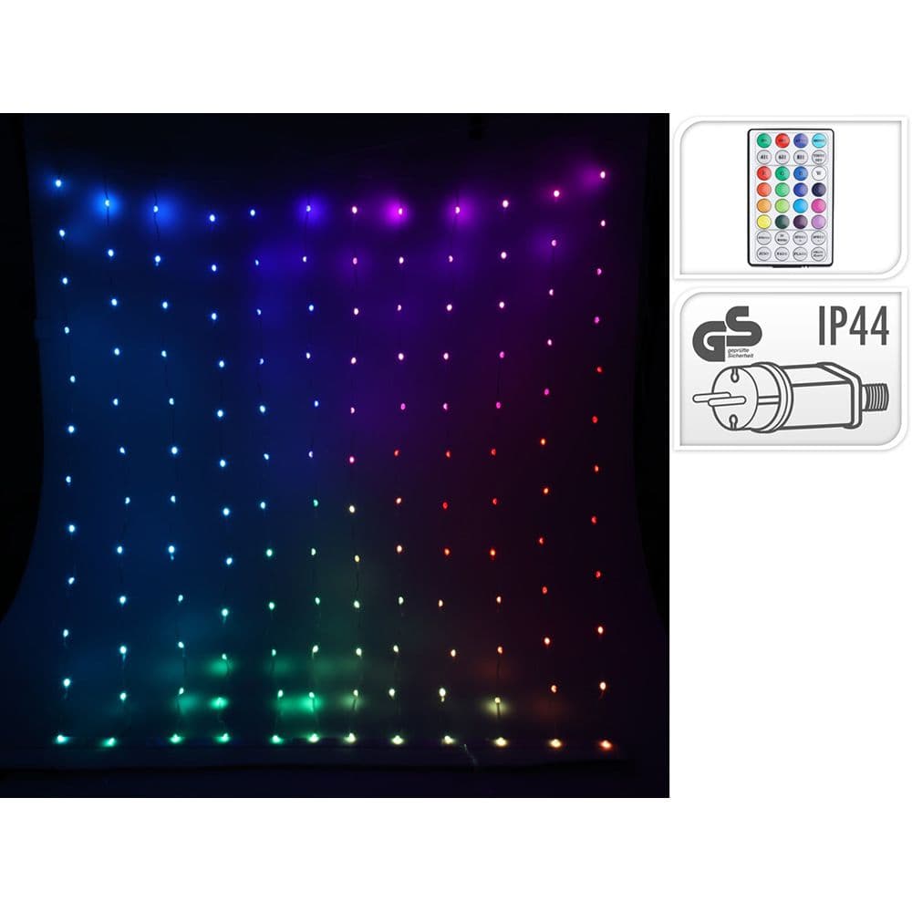 CORTINA LED, RGB, 400 LEDS, COM COMANDO. BASICS