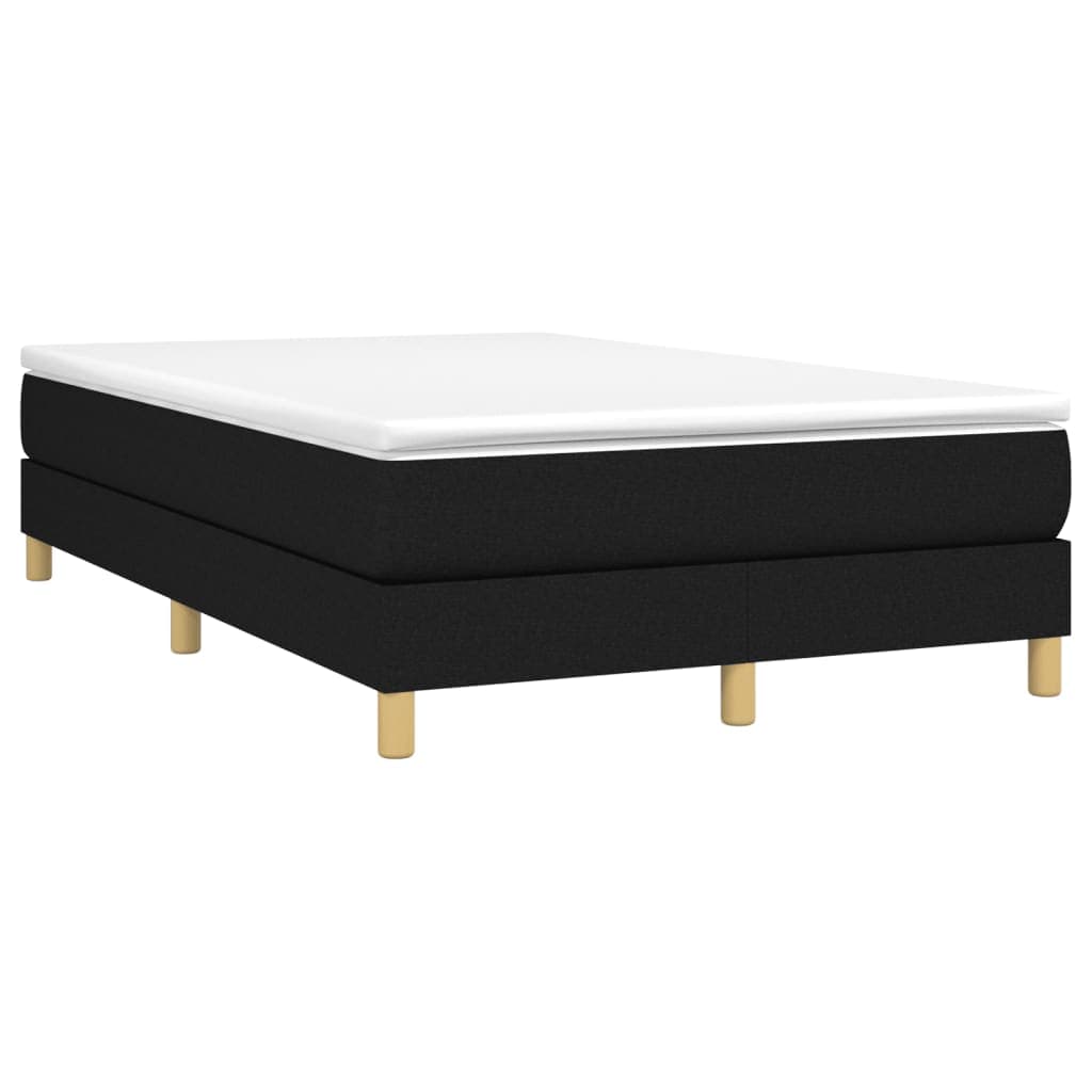 vidaXL Cama boxspring com colchão 120x190 cm tecido preto