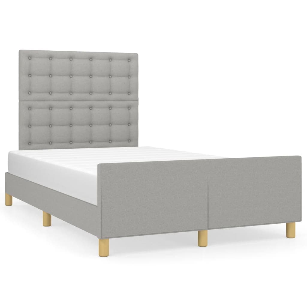 vidaXL Estrutura de Cama sem Colchão Cinza Claro Tecido - 3106921720