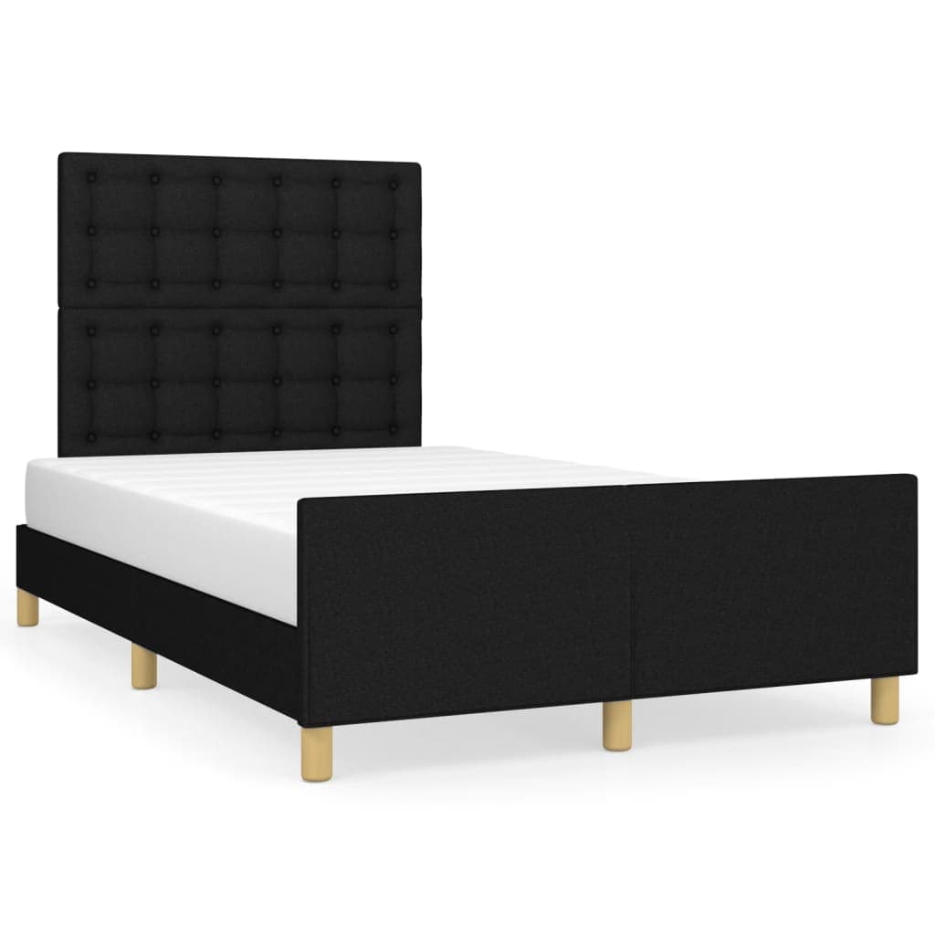 vidaXL Estrutura de Cama sem Colchão Preto 120x190 cm Tecido - 1461829076