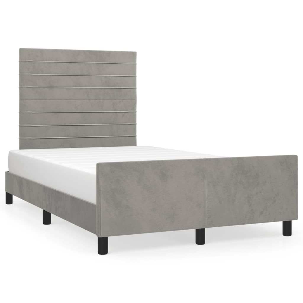 vidaXL Estrutura de cama sem colchão cinza claro Veludo