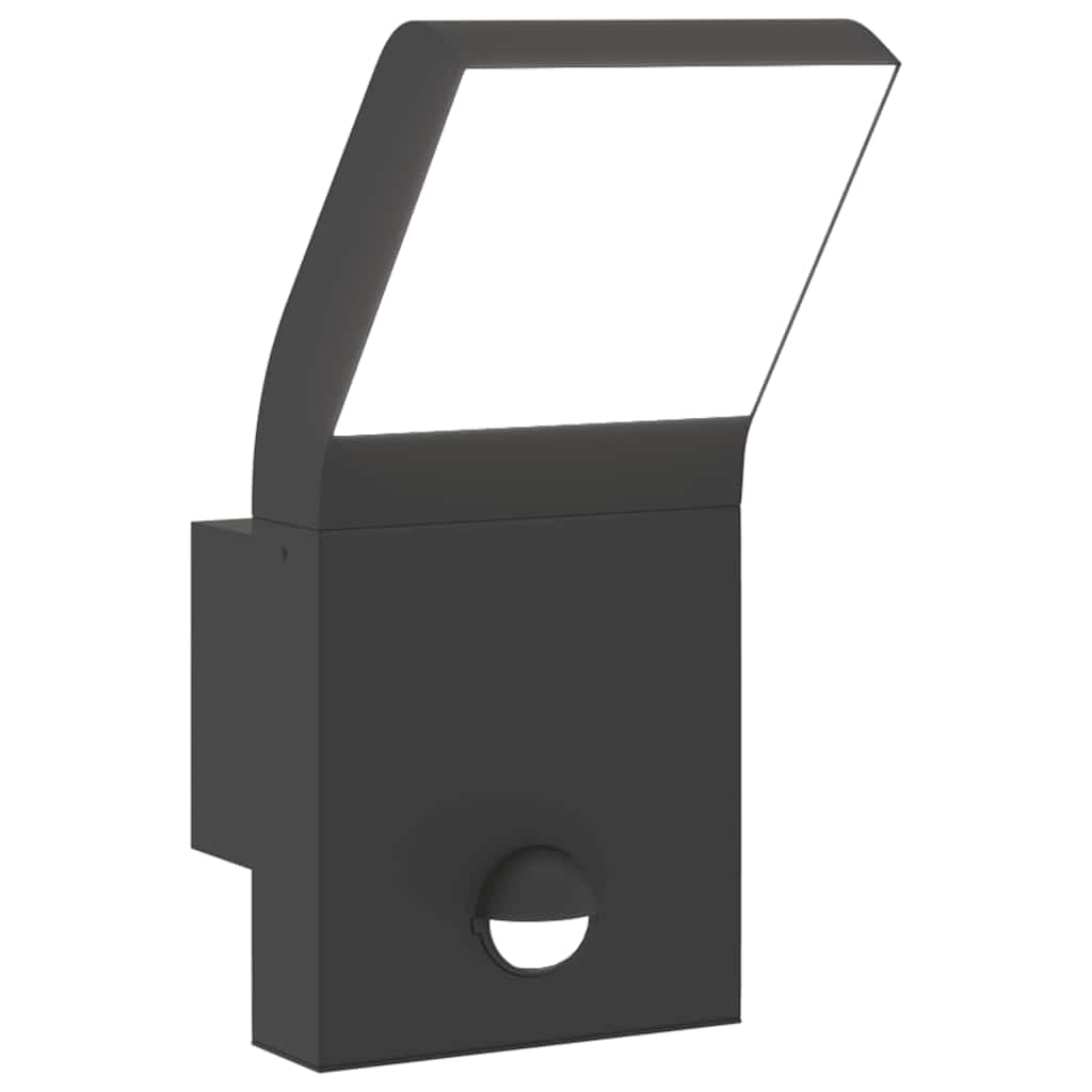 vidaXL Candeeiro parede LED exterior c/ sensor alumínio fundido preto