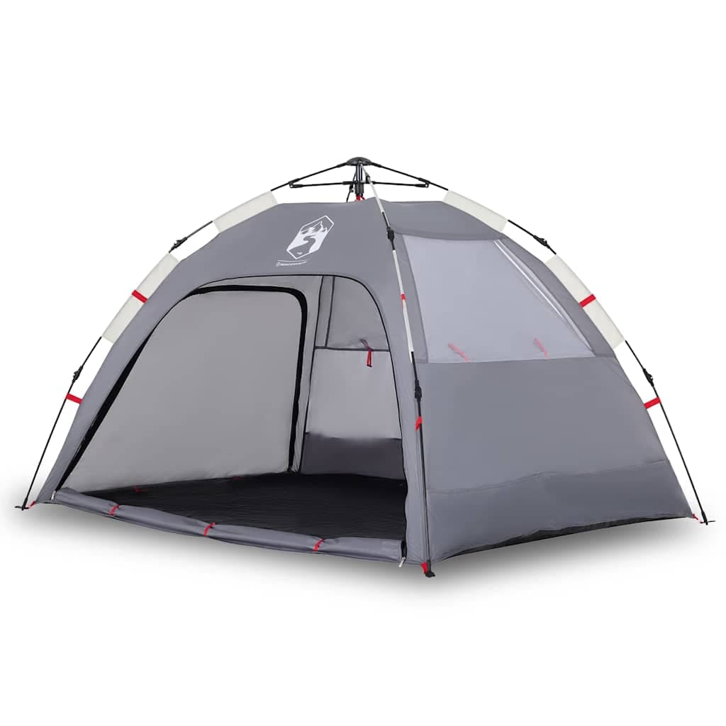vidaXL Tenda praia 2 pessoas libertação rápida impermeável cinzento